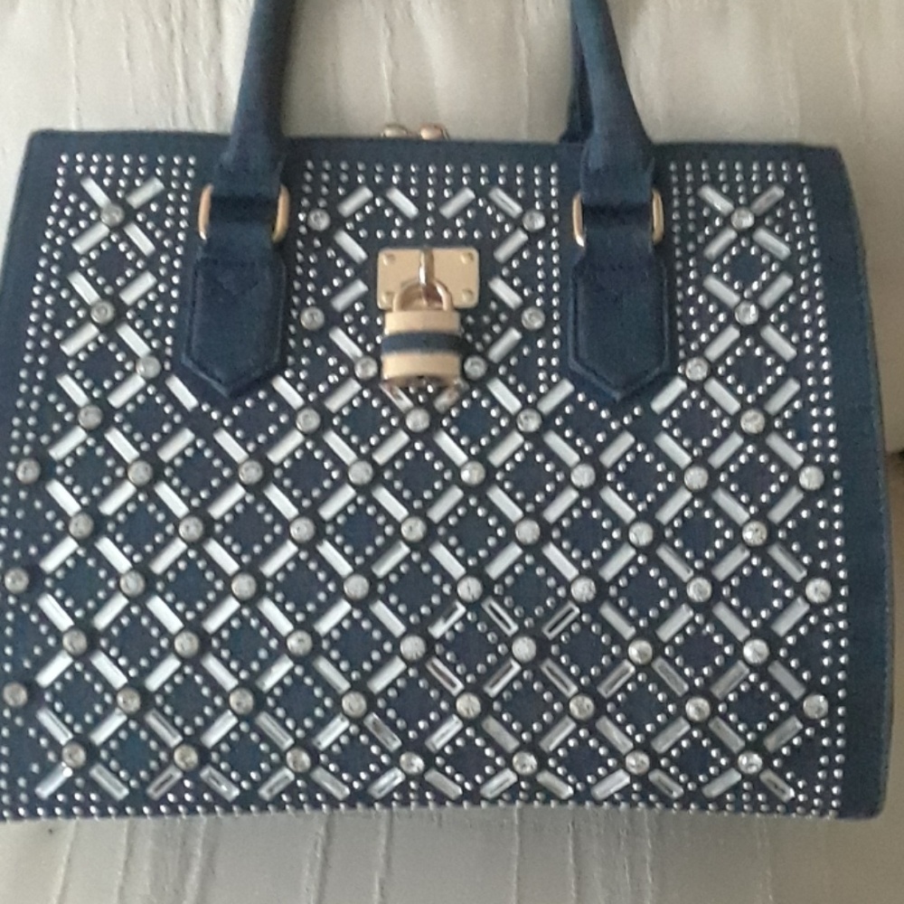Denim Rhinestone Purse - Picture 6 of 7
